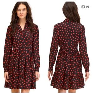 Kate Spade Black Dress with Red Hearts